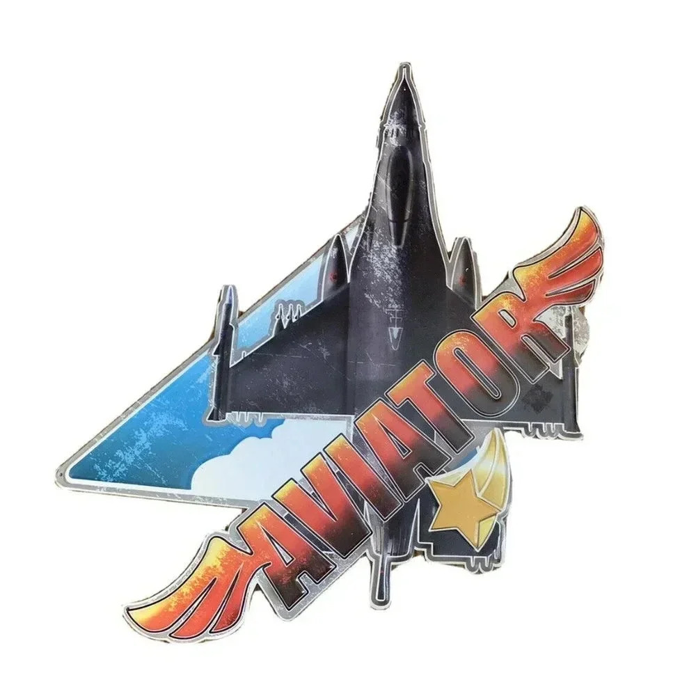 NEW Aviator Fighter Plane Embossed Tin Metal Sign 18" x 13" Wall Decor
